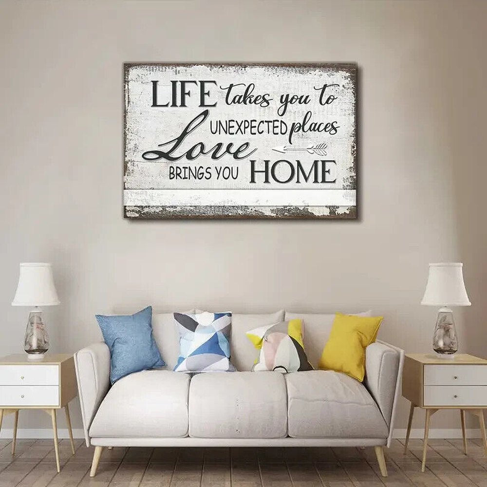 Life Takes You To Unexpected Places Framed Canvas Print 17.7" x 11.8" NEW! Home & Garden:Home Décor:Posters & Prints Style Your Walls